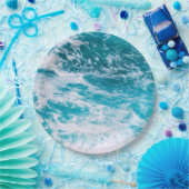 Blaue Ozeanwellen Pappteller (Party)