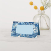 Blaue Ozeanwellen Platzkarte (Rückseite)