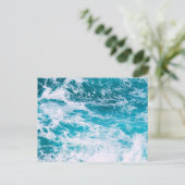 Blaue Ozeanwellen Postkarte (Stehend Vorderseite)