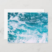 Blaue Ozeanwellen Postkarte (Vorne/Hinten)