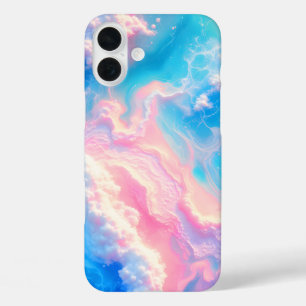 Blaue Ozeanwellen Rosa Sommer Meer Strand Türkis iPhone 16 Plus Hülle