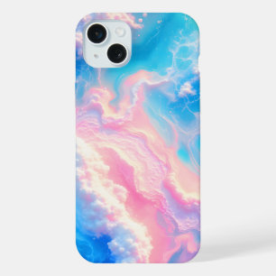 Blaue Ozeanwellen Rosa Sommer Meeresstrand Türkis iPhone 15 Plus Hülle