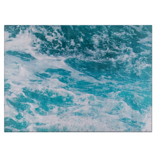 Blaue Ozeanwellen Schneidebrett (Vorderseite)