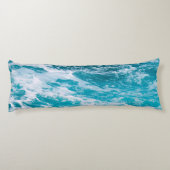 Blaue Ozeanwellen Seitenschläferkissen (Rückseite)