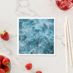 Blaue Ozeanwellen Serviette