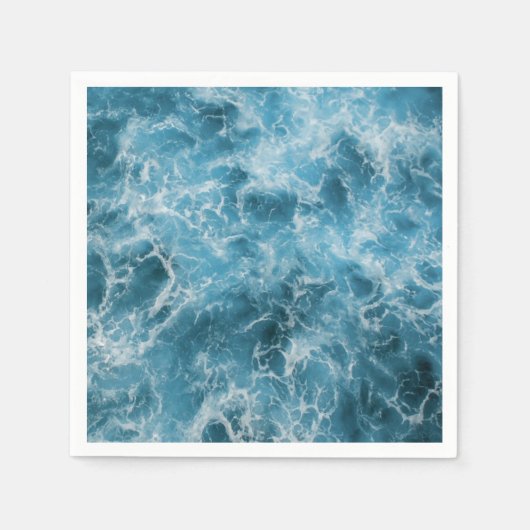 Blaue Ozeanwellen Serviette (Vorderseite)