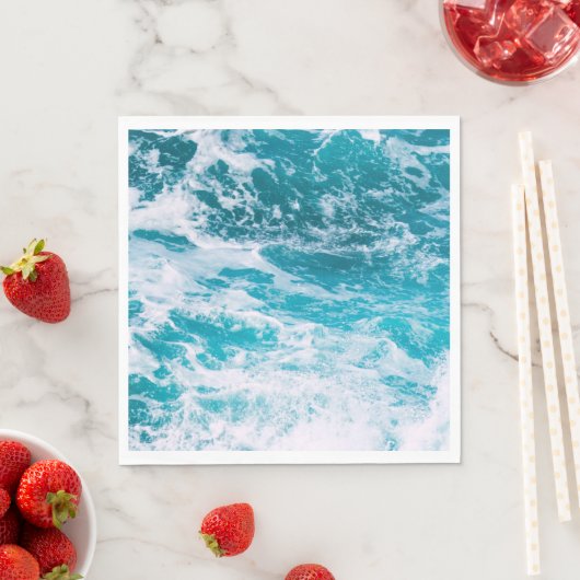 Blaue Ozeanwellen Serviette (Beispiel)