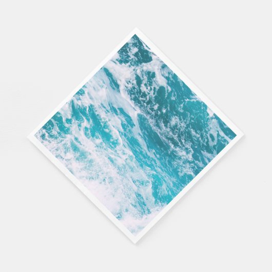 Blaue Ozeanwellen Serviette (Ecke)
