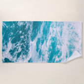 Blaue Ozeanwellen Strandtuch (Vorderseite)
