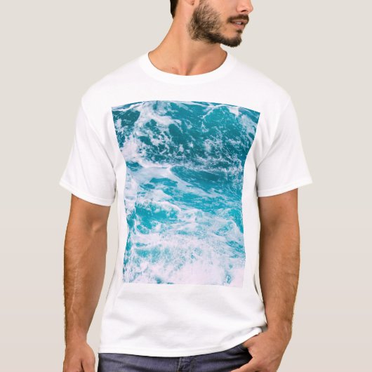 Blaue Ozeanwellen T-Shirt (Vorderseite)