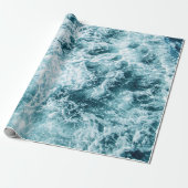 Blaue Ozeanwellen Textur Geschenkpapier (Ungerollt)