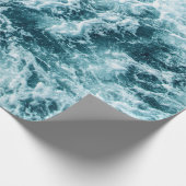 Blaue Ozeanwellen Textur Geschenkpapier (Ecke)