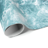 Blaue Ozeanwellen Textur Geschenkpapier (Rolleneckpunkt)