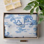 Blaue Pagode Chinoiserie Seidenpapier (Geschenk)
