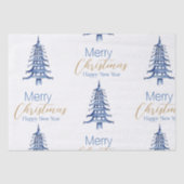 Blaue Pagode Weihnachtsbaum Tissue Seidenpapier (Vorderseite)