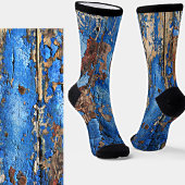 Blaue Paint Peeling von Holzpappe Illusion Socken