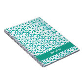 Blaue Paisley-Blumenmuster-Personalisierung Notizblock (Rechte Seite)