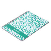 Blaue Paisley-Blumenmuster-Personalisierung Notizblock (Linke Seite)
