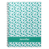 Blaue Paisley-Blumenmuster-Personalisierung Notizblock (Vorderseite)