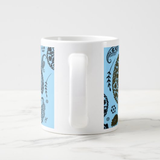 Blaue Paisley Jumbo-Tasse (Rückseite)