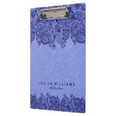 Blaue Paisley-Lace mit hellblauen Imitaten Linde Klemmbrett (Links)