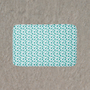 Blaue Paisley-Muster • Elegante florale Boho Badematte
