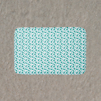 Blaue Paisley-Muster • Elegante florale Boho Badematte