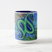 Blaue Paisley-Tasse Zweifarbige Tasse (Mittel)