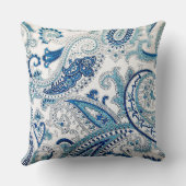 Blaue Paisley-Zierkissen Kissen (Rückseite)