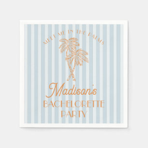 Blaue Palm Spring Pastell Strand Junggesellinnenab Serviette