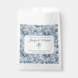 Blaue Palme Botanisches Geschenk für die Hochzeit Geschenktütchen