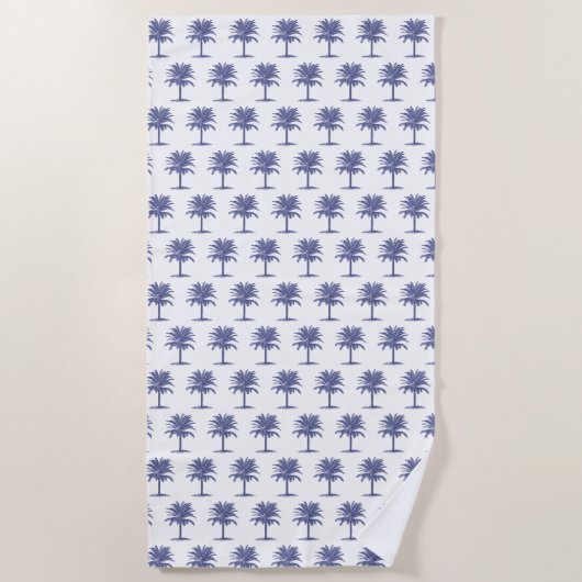 Blaue Palme Strandtuch (Vorderseite)