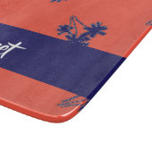 Blaue Palmen in Rosa Schneidebrett (Ecke)
