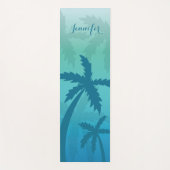 Blaue Palmen mit Individuelle Name Yogamatte (Vorderseite)
