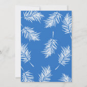 Blaue Palmen-Wasserfarben-Poolparty Einladung (Rückseite)