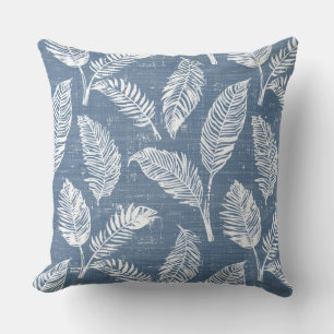 Blaue Palmwedel-Wurfkissen Kissen
