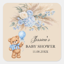 Blaue Pampas-Teddy-Bär-Rosen-Baby-Party