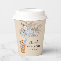 Blaue Pampas-Teddybär-Rosen-Baby-Shower