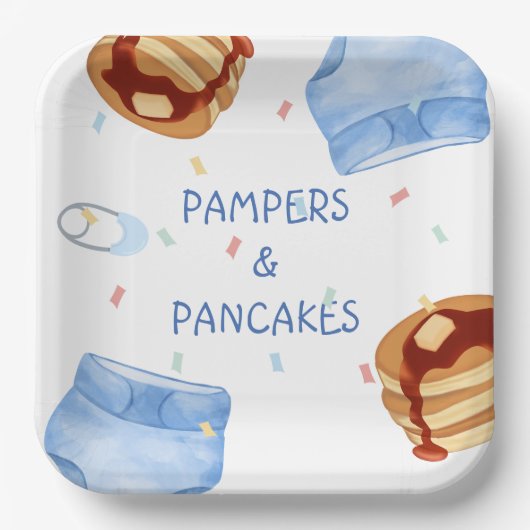 Blaue Pampers und Crêpes Teller (Vorderseite)