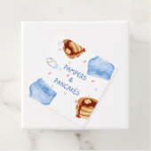 Blaue Pampers und Crêpes Teller Geschenkanhänger (Beispiel)