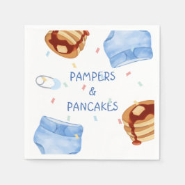 Blaue Pampers und Crêpes Teller Serviette