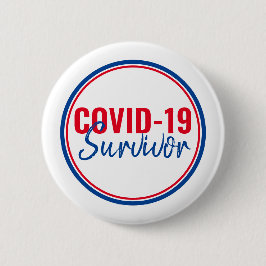 Blaue Pandemie Coronavirus Covid-19 Survivor Button