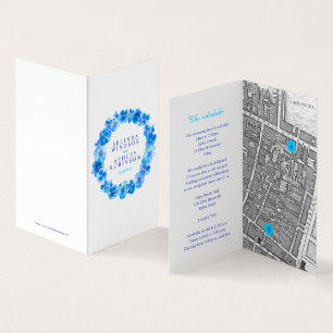 Blaue Pansy Art Hochzeitskalender