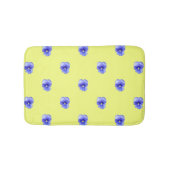 Blaue Pansy auf Gelb - Badematte (Vorderseite)