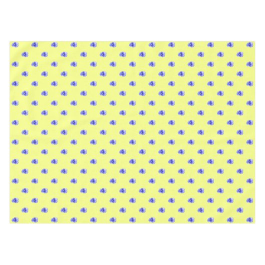 Blaue Pansy auf Gelb - Tablette Tischdecke (Vorderseite (Horizontal))
