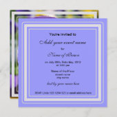 Blaue Pansy-Blume Party Einladung (Vorne/Hinten)