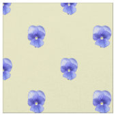 Blaue Pansy on Yellow - Stoff (Nahaufnahme)