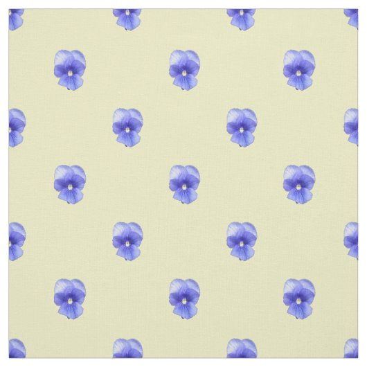 Blaue Pansy on Yellow - Stoff (Muster)