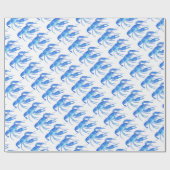 Blaue Panzerkrebse Geschenkpapier (Flach)