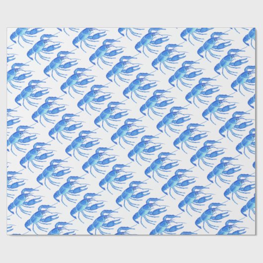 Blaue Panzerkrebse Geschenkpapier (Flach)